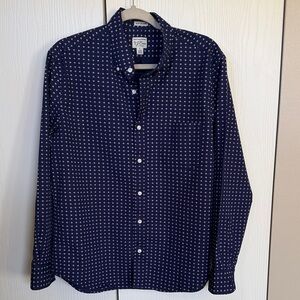J. Crew Dark Blue and White Patterned Shirt
